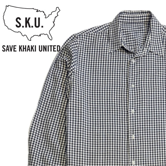 SAVE KHAKI UNITED L/S GINGHAM CHECKER SHIRT SIZE SMALL - Picture 1 of 8